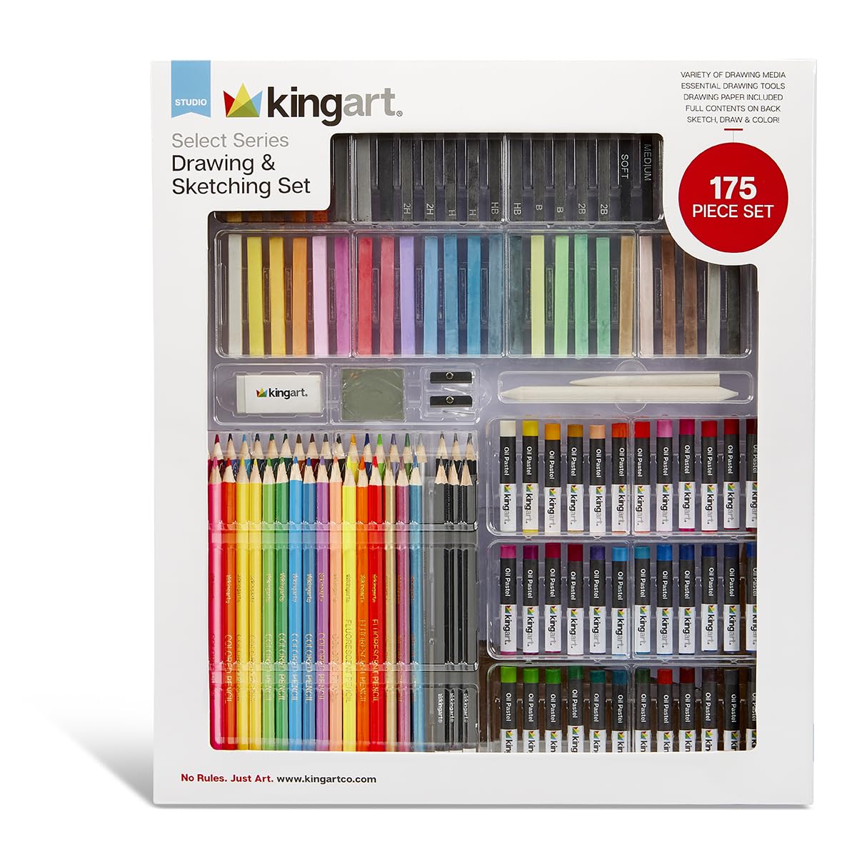 Amazon.com: KINGART Select Series Drawing & Sketching Set, 175 pc